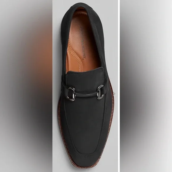 Johnston & Murphy Shoes Mens 11 Black Leather Bit Loafer Slip On Dress Shoe